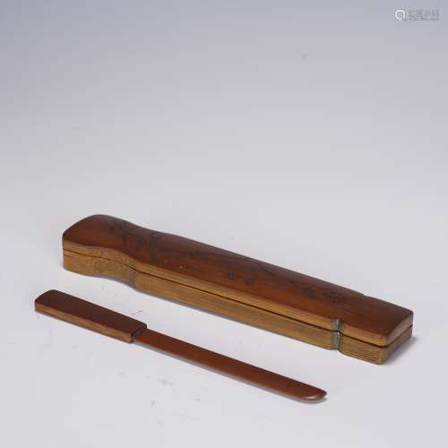 Qing Dynasty Bamboo Carving Rice Paper Knife