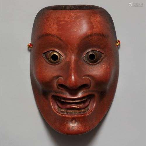 Pas le masque d'un démon. Bois, peinture polychrome. 18e/19e...