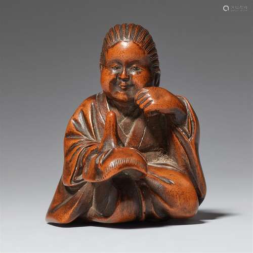 Shunga netsuke. Buis. Fin du 19e siècle. Signe : Sukekazu Ok...