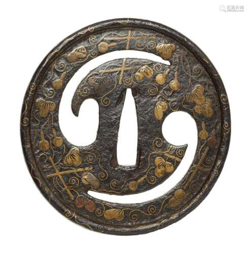Tsuba. Le fer. Le travail de Heianjô. Période Edo, XVIIe siè...
