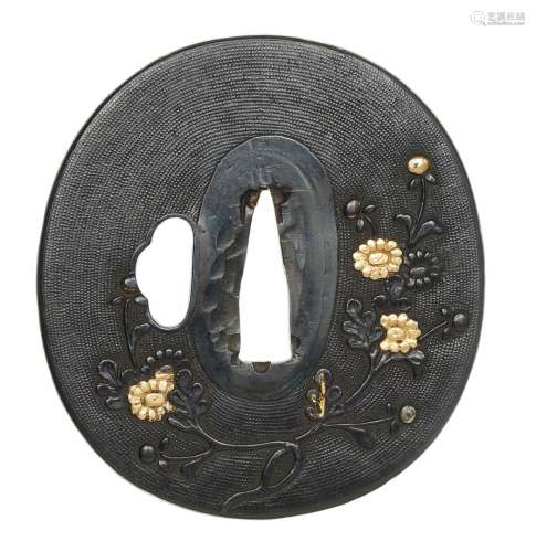 Tsuba. Shakudô. Travail de Ko-kinkô. Période Edo, XVIIe sièc...