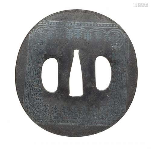 Tsuba. Le fer. Le travail de Kanshirô. Période Edo, XVIIe/18...