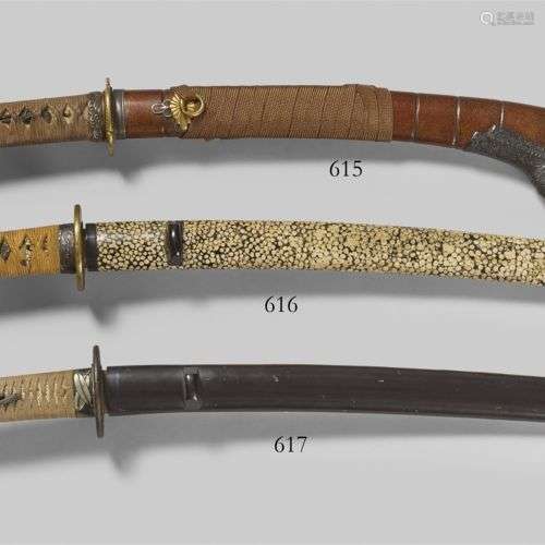 Wakizashi, daté de 1689 Lame : L 35,5 cm, u-no-kubi zukuri, ...