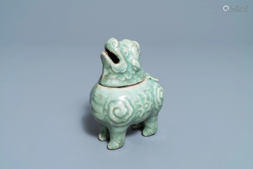 A Chinese Longquan celadon 'luduan' censer, Ming