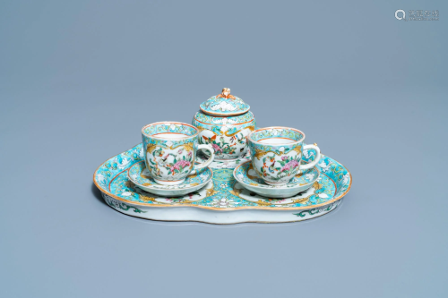 A Chinese famille rose 'tete-a-tete' tea service on