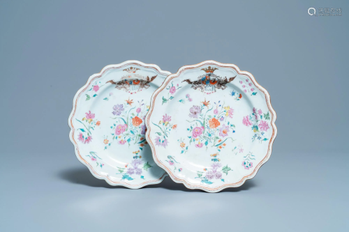 A pair of Chinese famille rose Danish market armorial