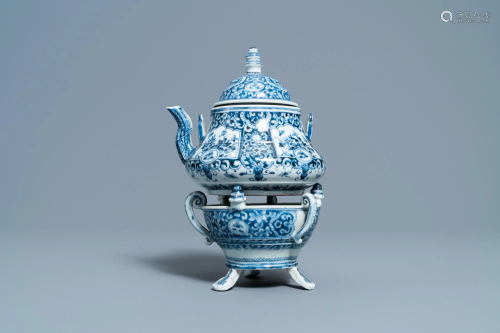 An extremely rare Arita blue and white Delft-style