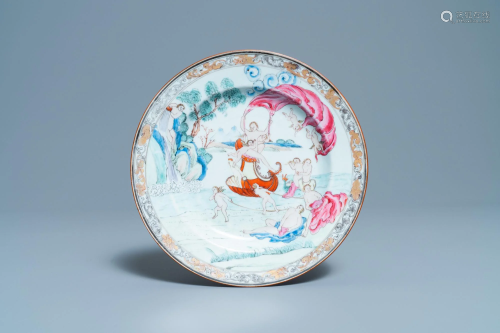 A Chinese famille rose plate, Qianlon