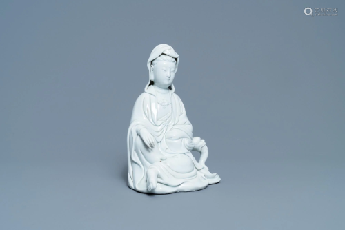 A Chinese Dehua blanc de Chine figure of Guanyin,