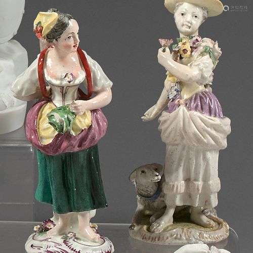 Deux statuettes en porcelaine tendre du XVIIIe siècle, peut-...