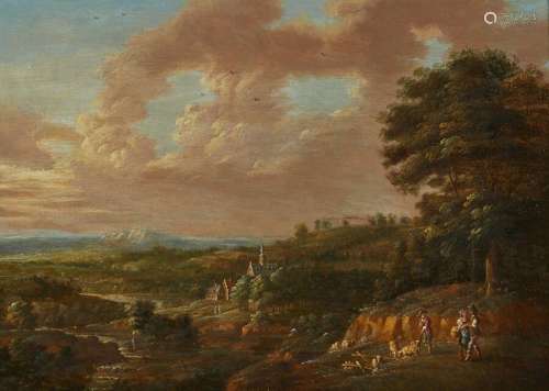 Lucas Van UDEN (1595-1672) Bergers dans un paysage vallonNé ...