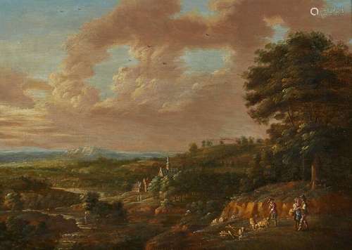 Lucas Van UDEN (1595-1672) Bergers dans un paysage vallonNé ...