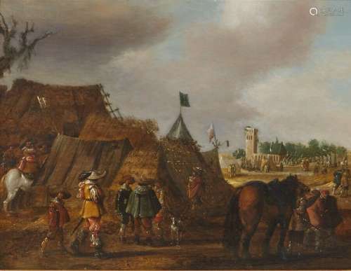 Joost Cornelisz DROCHSLOOT (1630-1673) Campement militaire P...