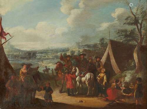 École hollandaise vers 1700, suiveur de WOUVERMANS Le trompe...