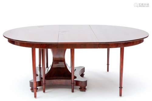 A Dutch mahogany extending dining table