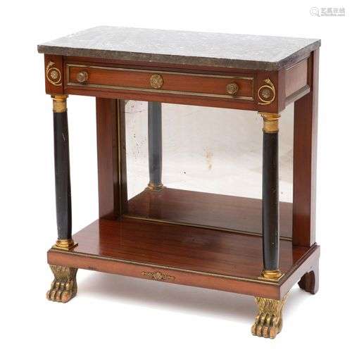 A Dutch ormolu and brass mounted mahogany and patinated cons...