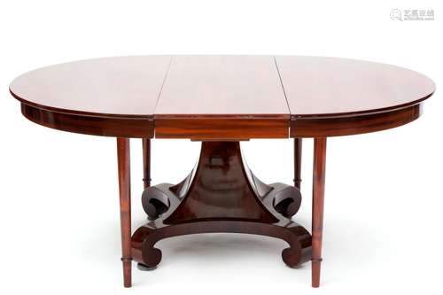 A Dutch mahogany extending dining table