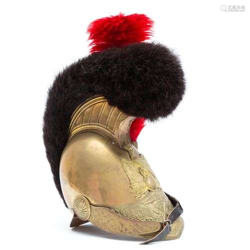 A French Fire Brigade helmet, Model 1852, adjusted during Se...