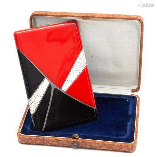 An Art Deco enamel cigarette case