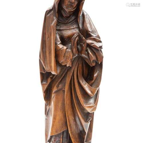 A Lower Rhine carved softwood figure of the Sorrowful Mother