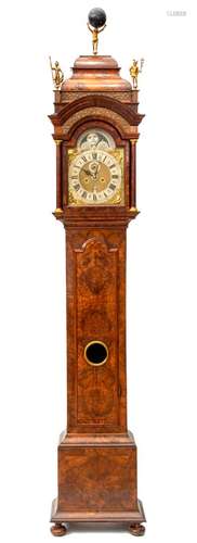 A Dutch burr-walnut longcase clock