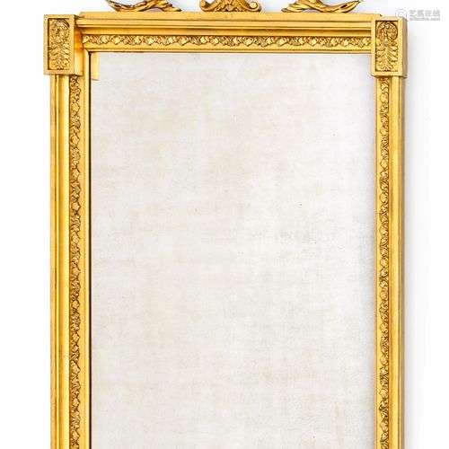 A late Louis XVI giltwood mirror