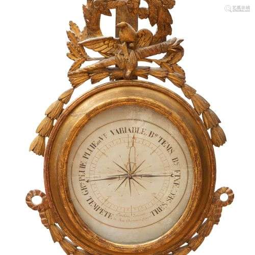 A Louis XVI giltwood barometer