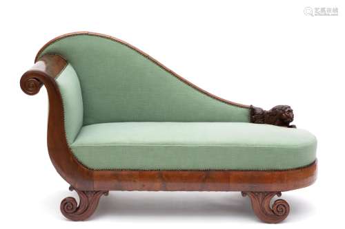 A Dutch carved mahogany daybed