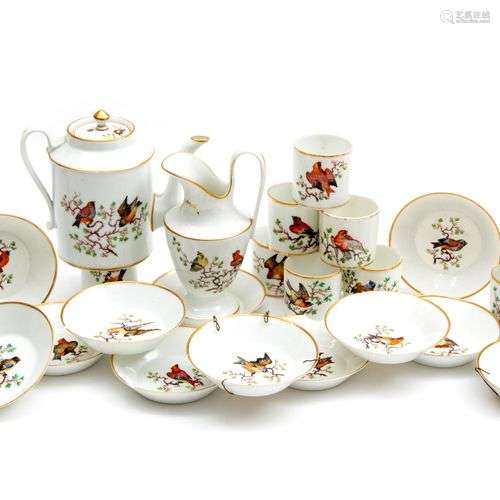 A Dutch Amstel porcelain part coffee service