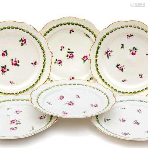 Six Loosdrecht MOL floral plates