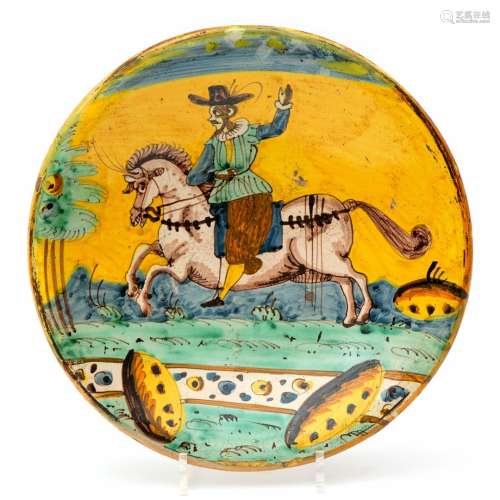 A large Montelupo maiolica pottery charger