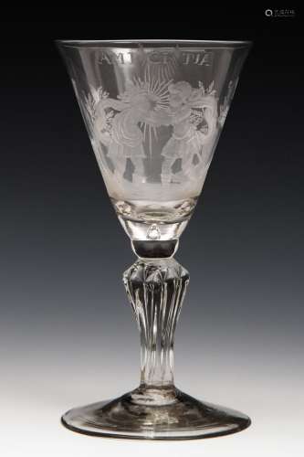 A Dutch engraved Friendship glass
