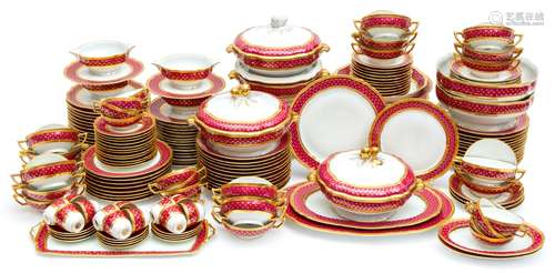 An extensive Raynaud & Co. Limoges porcelain dinner service