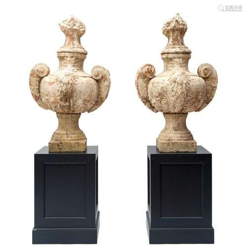 A pair of large terracotta ornamental vases