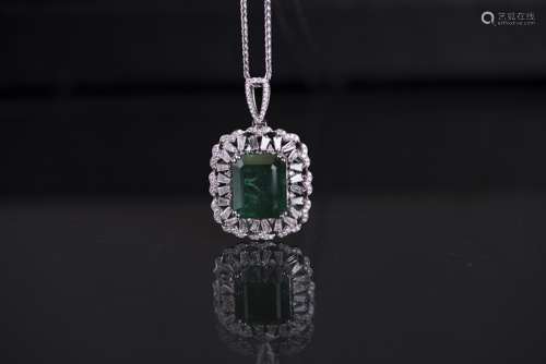 16.16CT EMERALD & 1.83 CTW DIAMOND PENDANT, WITH AIG/AGL CER...