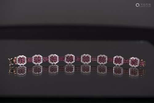 10.17CTS RUBY & 5.01CTS DIAMOND BRACELET