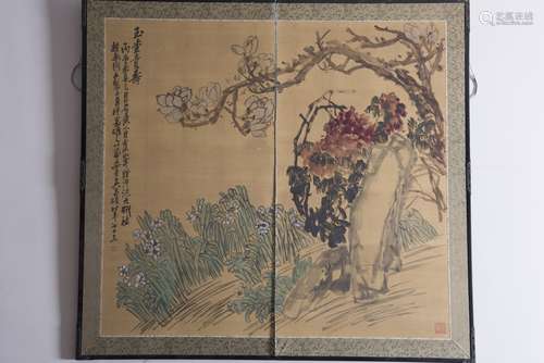 WU CHANGSHUO, FLOWERS SCREEN