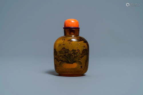 A Chinese inside-painted glass snuff bottle with