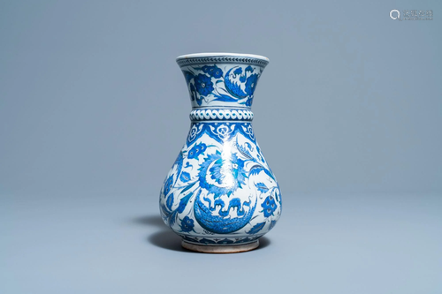 A blue and white Iznik-style vase, probably Samson,