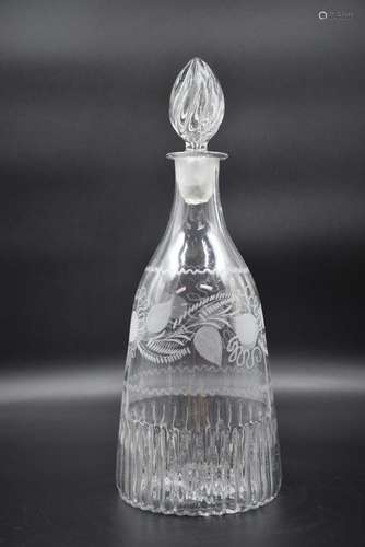 Carafe en verre de Rance. Forme poire Début XIX ème siècle. ...