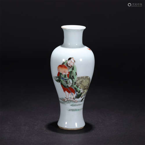 a famille rose figural meiping vase