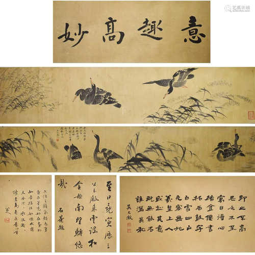 A HANDSCROLL PAINTING OF BIRDS, XU WEI