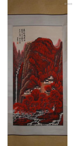 A CHINESE PAINTING OF LUSH MOUNTAINS, LI KERAN