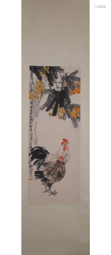 A CHINESE PAINTING OF ROOSTERS, QI BAISHI