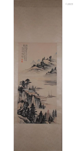 A CHINESE PAINTING OF LANDSCAPE, HUANG JUNBI