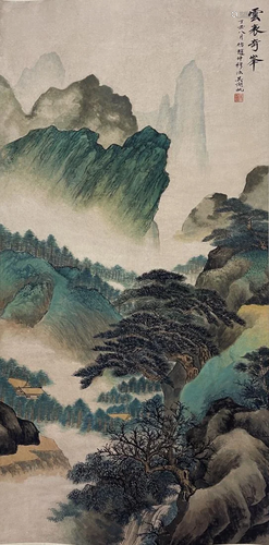 CHINESE PAINTING OF MOUNTAIN SCENERY, WU HUFAN