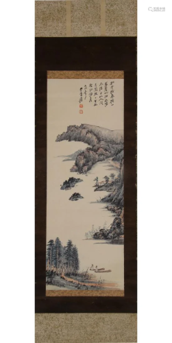 CHINESE PAINTING OF RIVER SCENERY, CHANG DAI-CHIEN