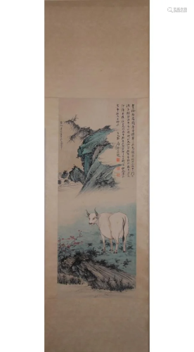 CHINESE PAINTING OF AN OX, CHANG DAI-CHIEN