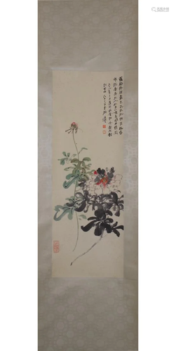 A CHINESE PAINTING OF FLOWERS, CHANG DAI-CHIEN