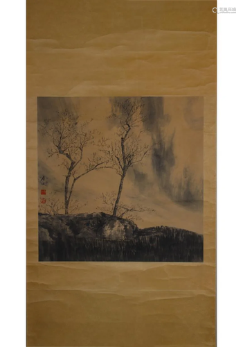 CHINESE PAINTING OF TREES, BAI GENGYAN